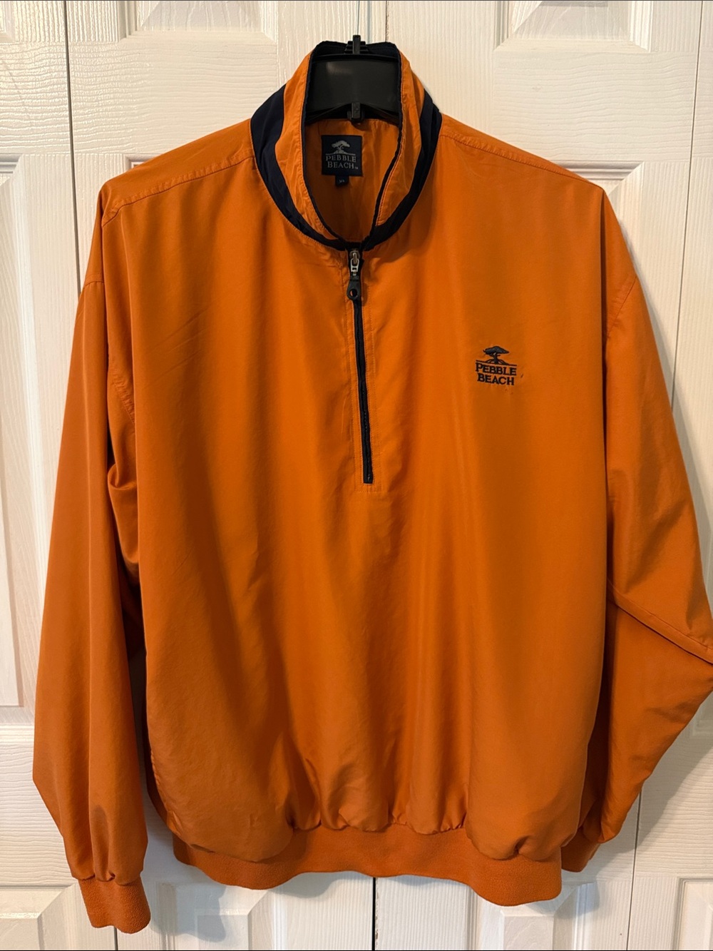 Pebble Beach Men’s Rust Orange Golf 1/4 Zip Pullover Jacket Size XL